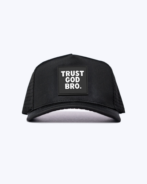 "Stacked" Black | Performance Snap-Back Hat
