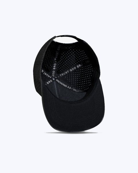 "Stacked" Black | Performance Snap-Back Hat
