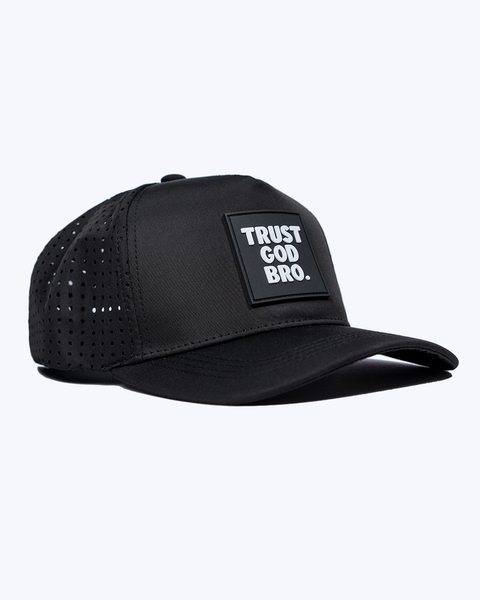 "Stacked" Black | Performance Snap-Back Hat