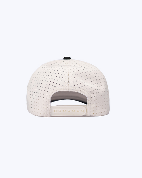 "Classic" Cream & Black | Performance Snap-Back Hat