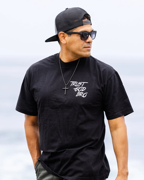 "Classic" Heavyweight Mock Neck Tee | Black