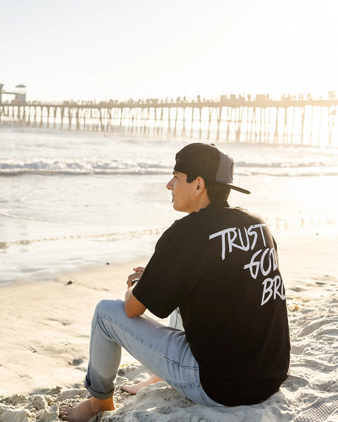 "Classic" Heavyweight Mock Neck Tee | Black