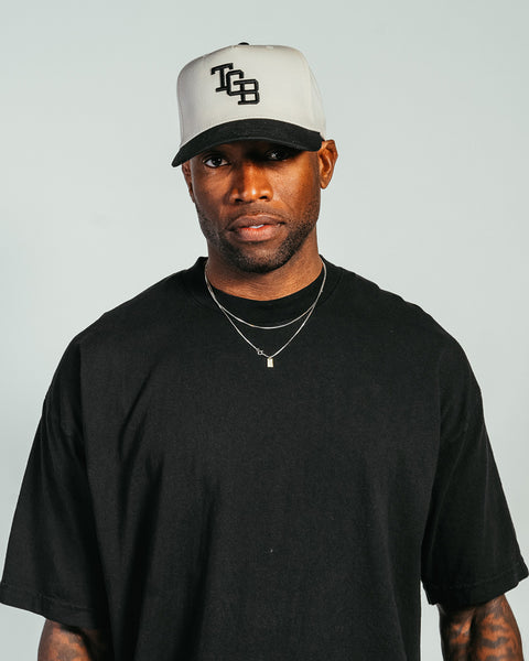 "TGB" Cream & Black | A-Frame Snap-Back Hat