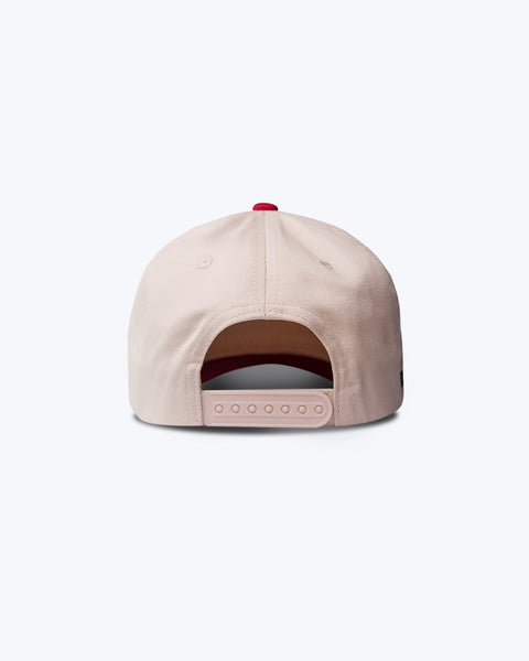 "TRUSTGODBRO" Cream & Red | A-Frame Snap-Back Hat