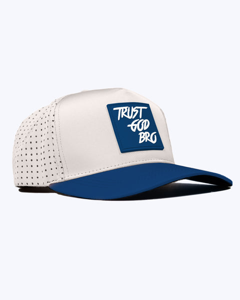 "Classic" Cream & Navy | Performance Snap-Back Hat