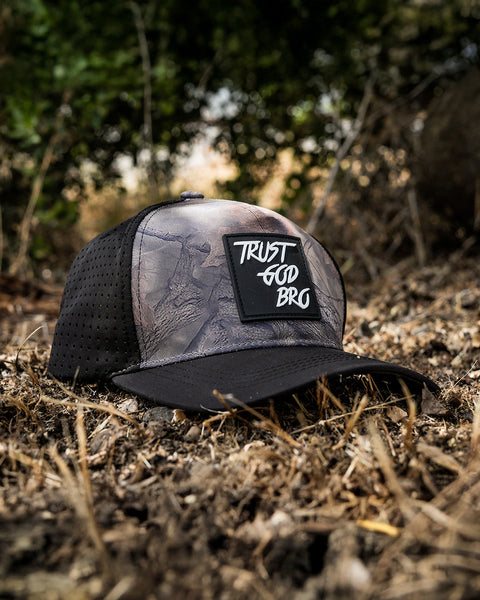 "Classic" Real Tree Camo & Black | Performance Snap-Back Hat