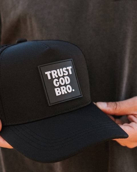 "Stacked" Black | Performance Snap-Back Hat