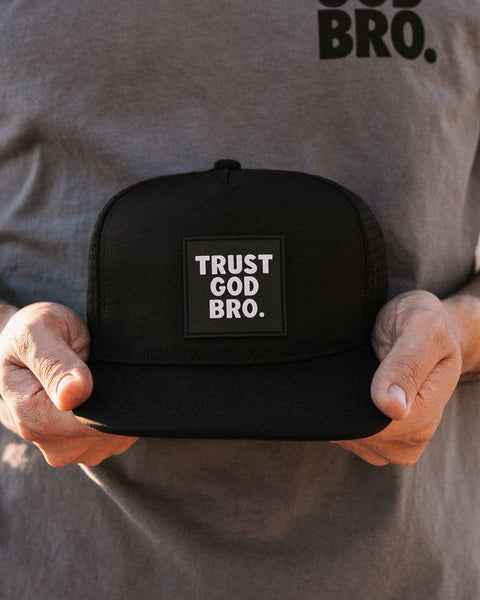 "Stacked" Black | Performance Snap-Back Hat