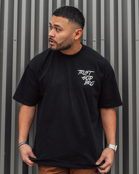 "Classic" Heavyweight Mock Neck Tee | Black