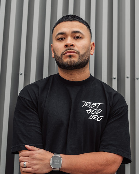 "Classic" Heavyweight Mock Neck Tee | Black