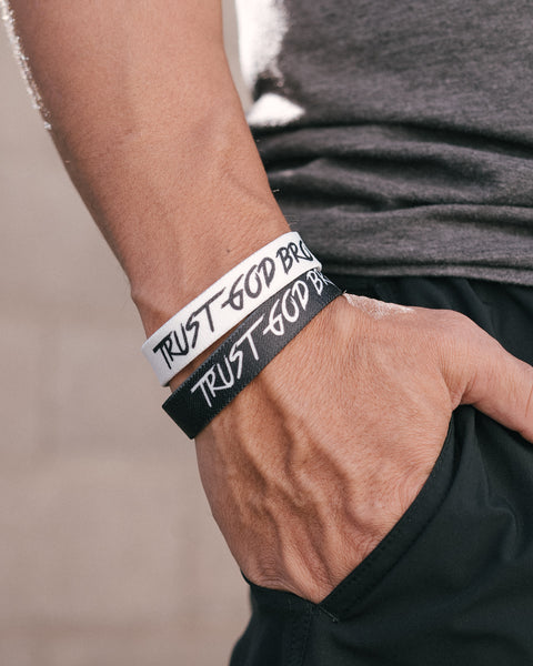 WHITE TGB ELASTIC WRISTBAND