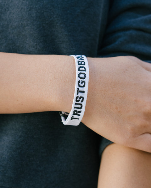 WHITE TGB ADJUSTABLE BRACELET