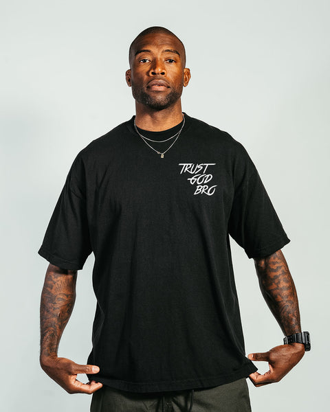 "Classic" Heavyweight Mock Neck Tee | Black