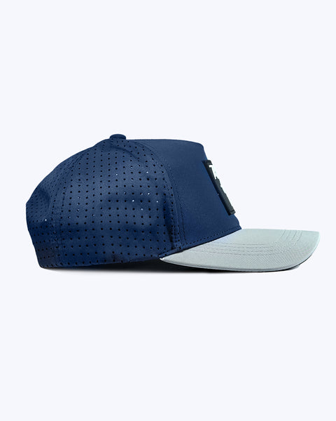 "Classic" Navy & Grey | Performance Snap-Back Hat