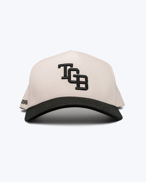 "TGB" Cream & Black | A-Frame Snap-Back Hat