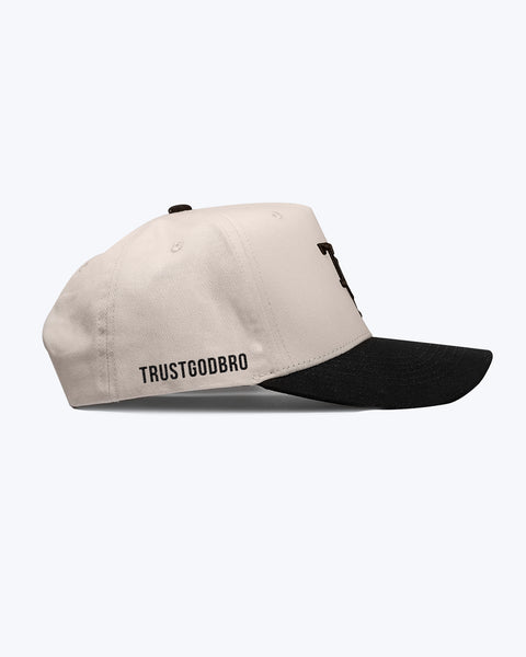 "TGB" Cream & Black | A-Frame Snap-Back Hat