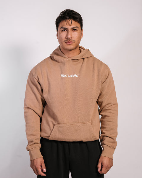 TGB Premium Puff Print Hoodie | Sand