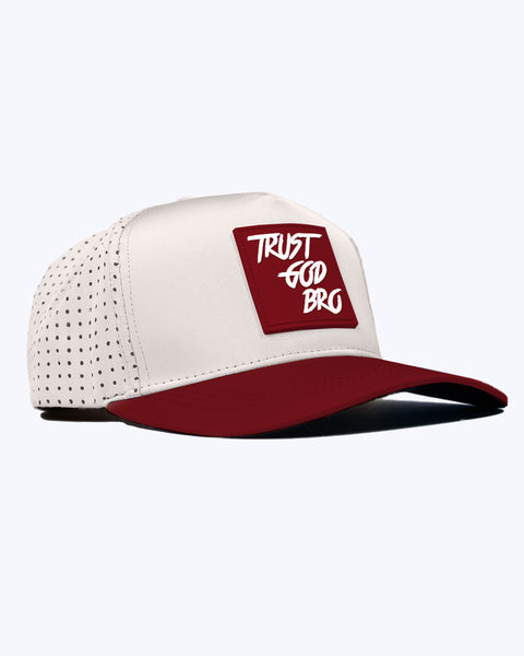 "Classic" Cream & Maroon | Performance Snap-Back Hat