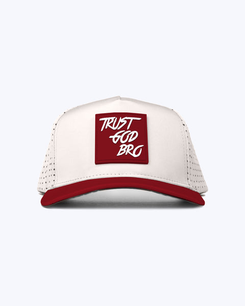"Classic" Cream & Maroon | Performance Snap-Back Hat