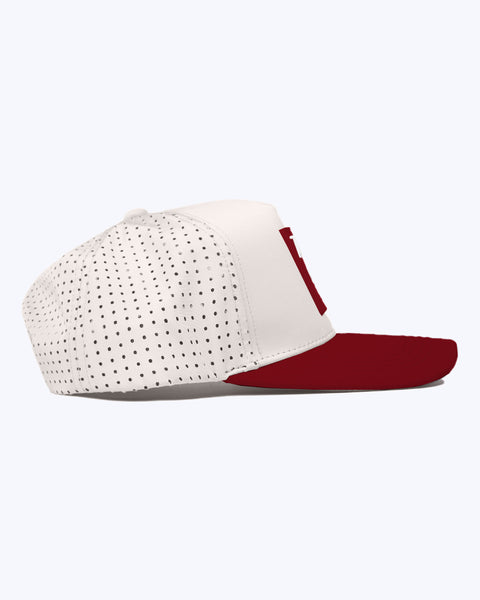 "Classic" Cream & Maroon | Performance Snap-Back Hat