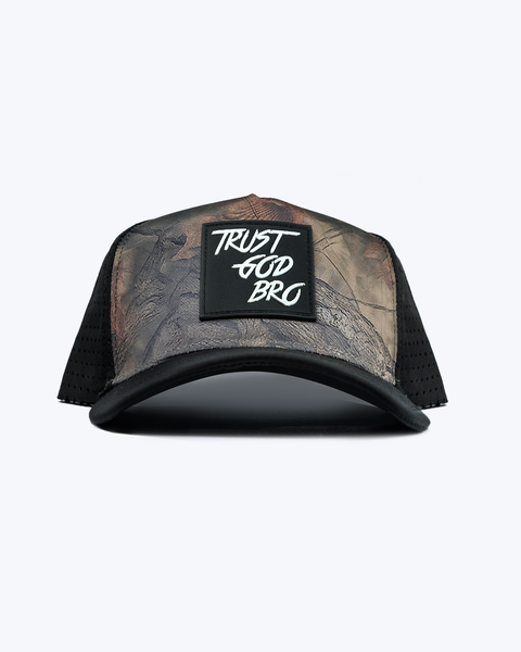 "Classic" Real Tree Camo & Black | Performance Snap-Back Hat