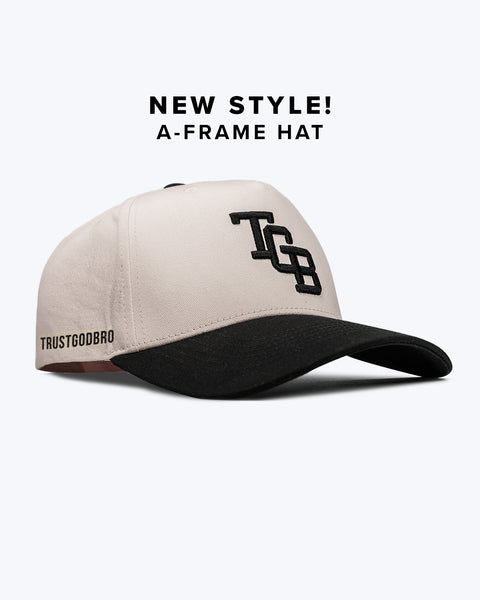 "TGB" Cream & Black | A-Frame Snap-Back Hat