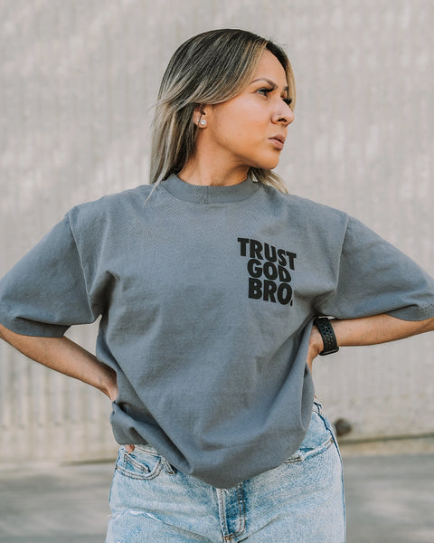 "Stacked" Heavyweight Mock Neck Tee