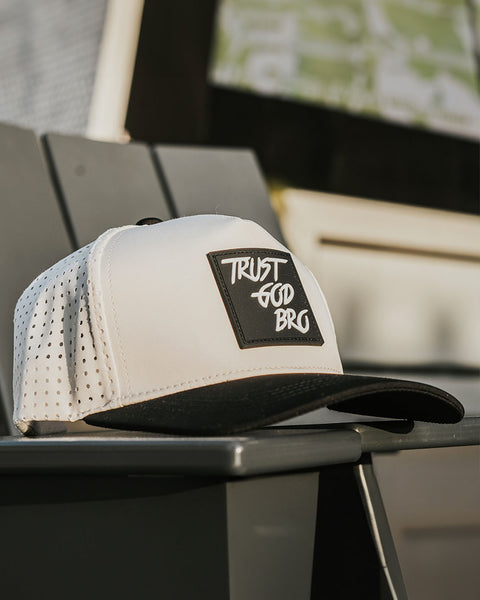 "Classic" Cream & Black | Performance Snap-Back Hat