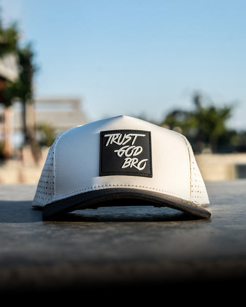 "Classic" Cream & Black | Performance Snap-Back Hat
