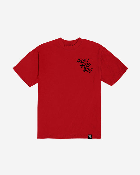 "Classic" Heavyweight Mock Neck Tee | Red