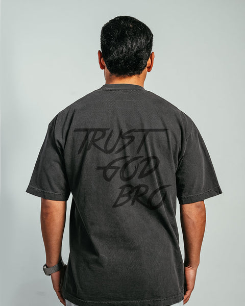 "Classic" Heavyweight Mock Neck Tee | Vintage Black