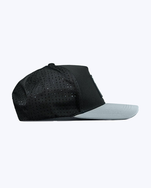 "Classic" Black & Grey | Performance Snap-Back Hat