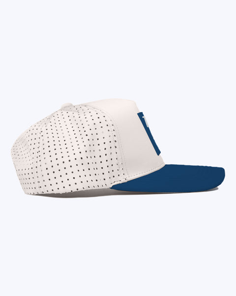 "Classic" Cream & Navy | Performance Snap-Back Hat