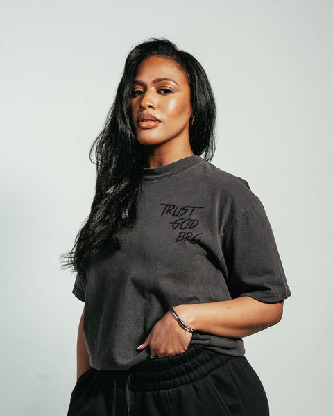 "Classic" Heavyweight Mock Neck Tee | Vintage Black