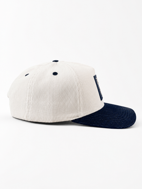 Corduroy "Classic" Cream and Black | Snap-Back Hat