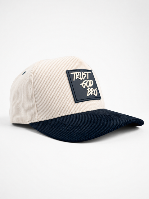Corduroy "Classic" Cream and Black | Snap-Back Hat