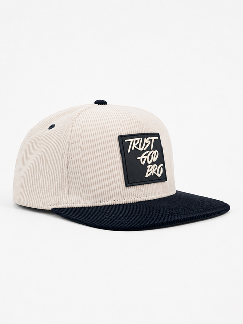 Corduroy "Classic" Cream and Black | Snap-Back Hat