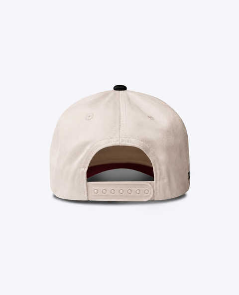 "TRUSTGODBRO" Cream & Black | A-Frame Snap-Back Hat