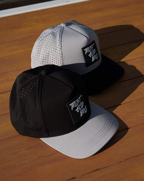 "Classic" Black & Grey | Performance Snap-Back Hat