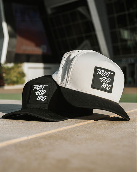 "Classic" Cream & Black | Performance Snap-Back Hat